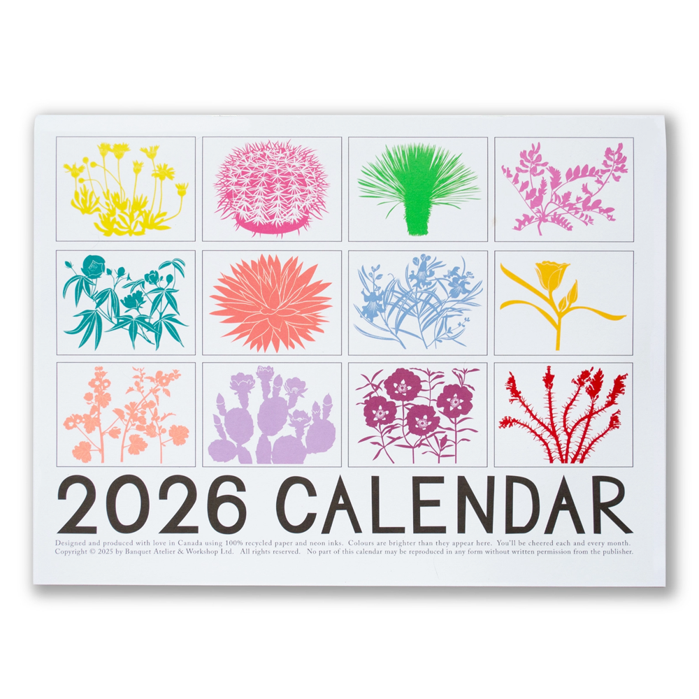 2026 Write-on High Desert Plants Calendar by Banquet Workshop