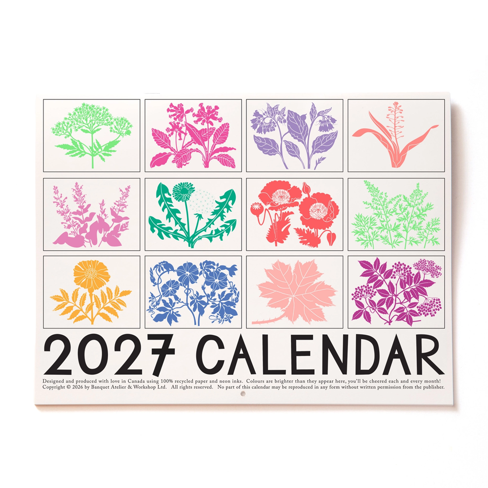 2027 Write-on Medicinal Plants Calendar by Banquet Workshop