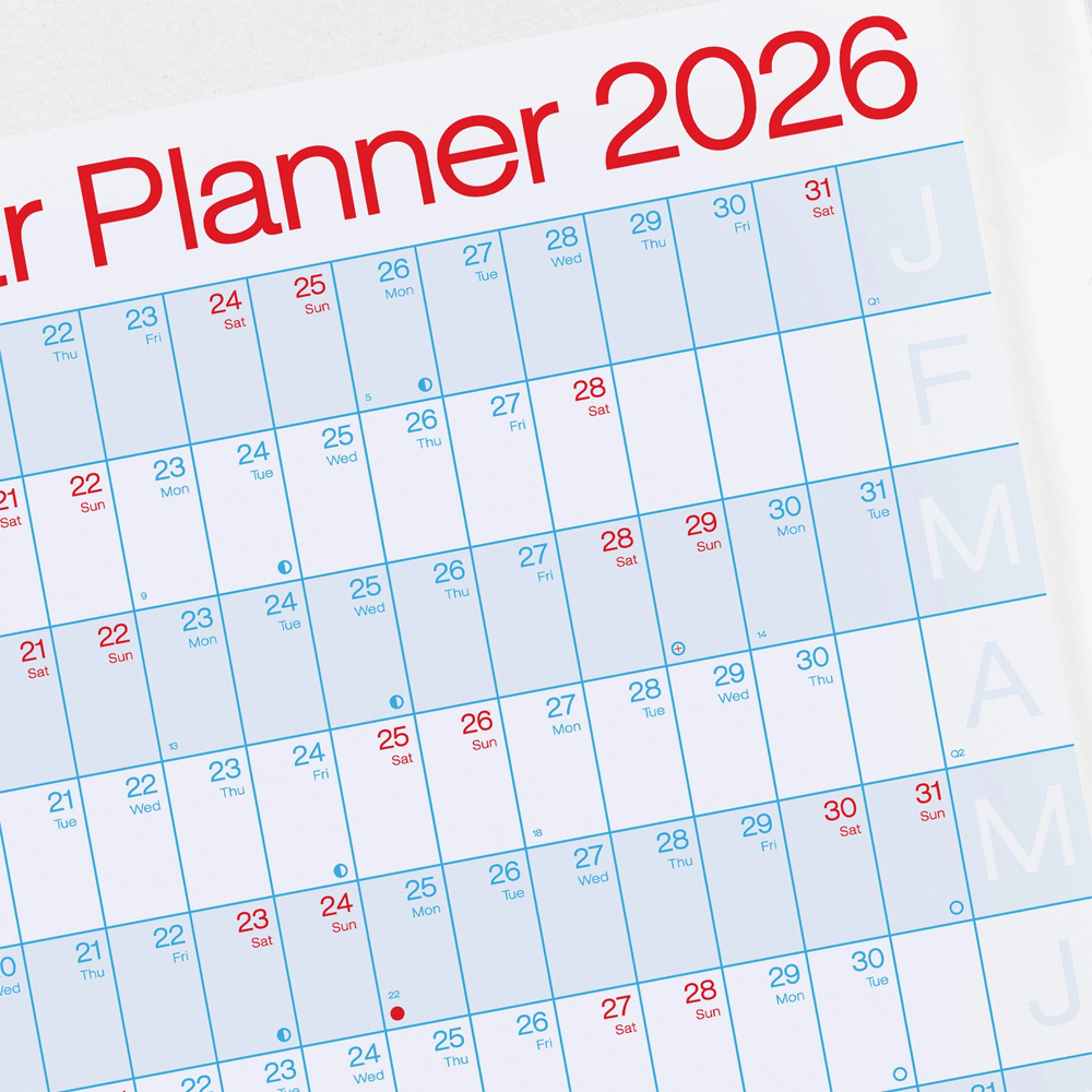2026 Year Planner Landscape Wall Calendar by Crispin Finn