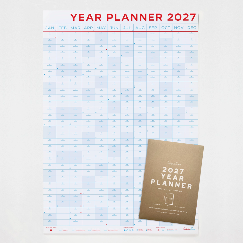 2027 Year Planner Portrait Wall Calendar by Crispin Finn