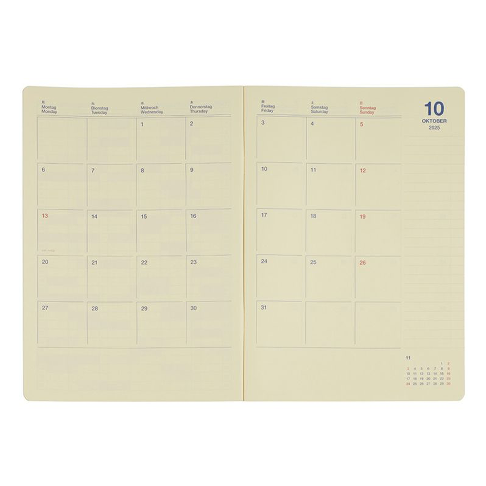 Rollbahn 2025-2026 B5 Monthly Planner by Delfonics