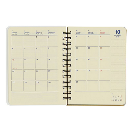 Rollbahn 2025-2026 Spiral Pocket Monaural Monthly Planner by Delfonics