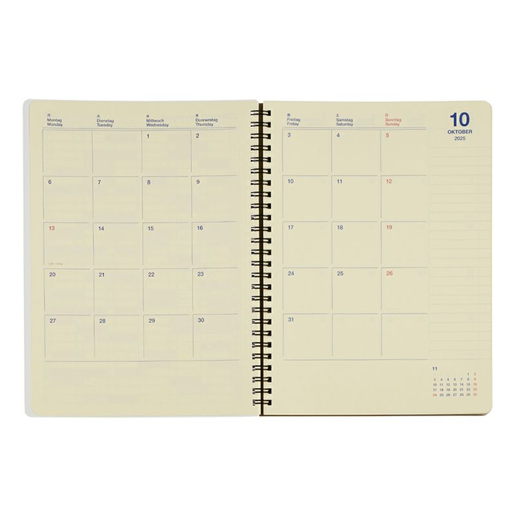 Rollbahn 2025-2026 Spiral XL Monthly Planner by Delfonics