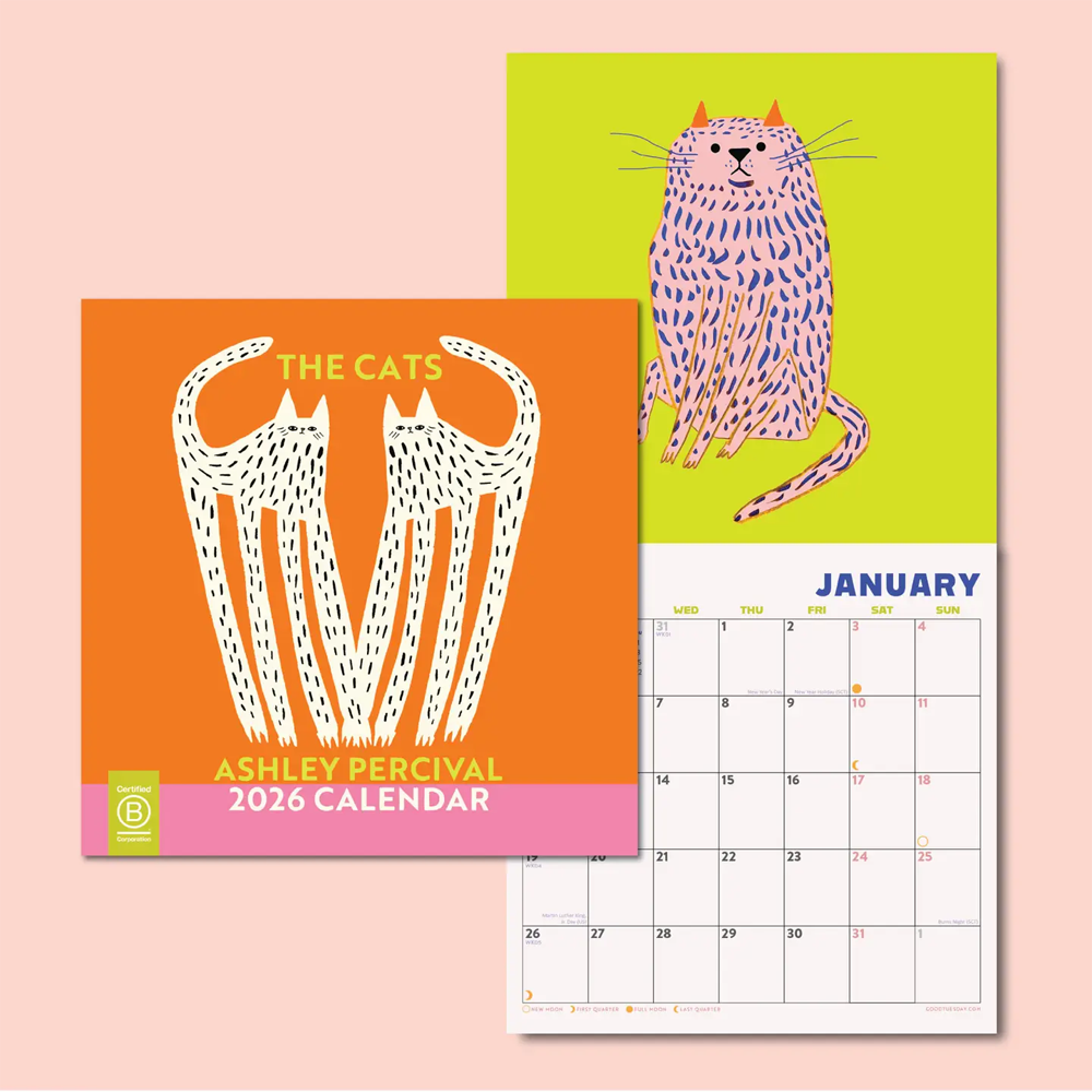 2026 Ashley Percival Cats Wall Calendar by Good Tuesday