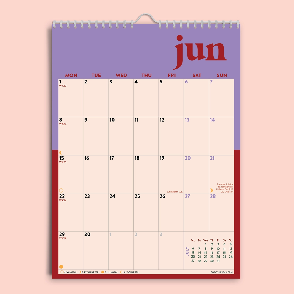 2026 Bold Block A4 Calendar by Good Tuesday