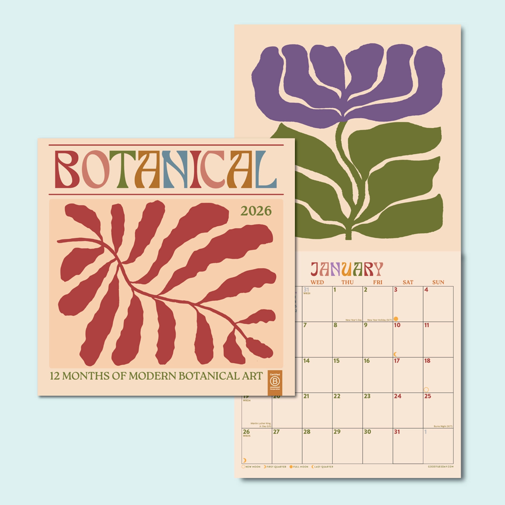 2026 Botanical Wall Calendar by Good Tuesday