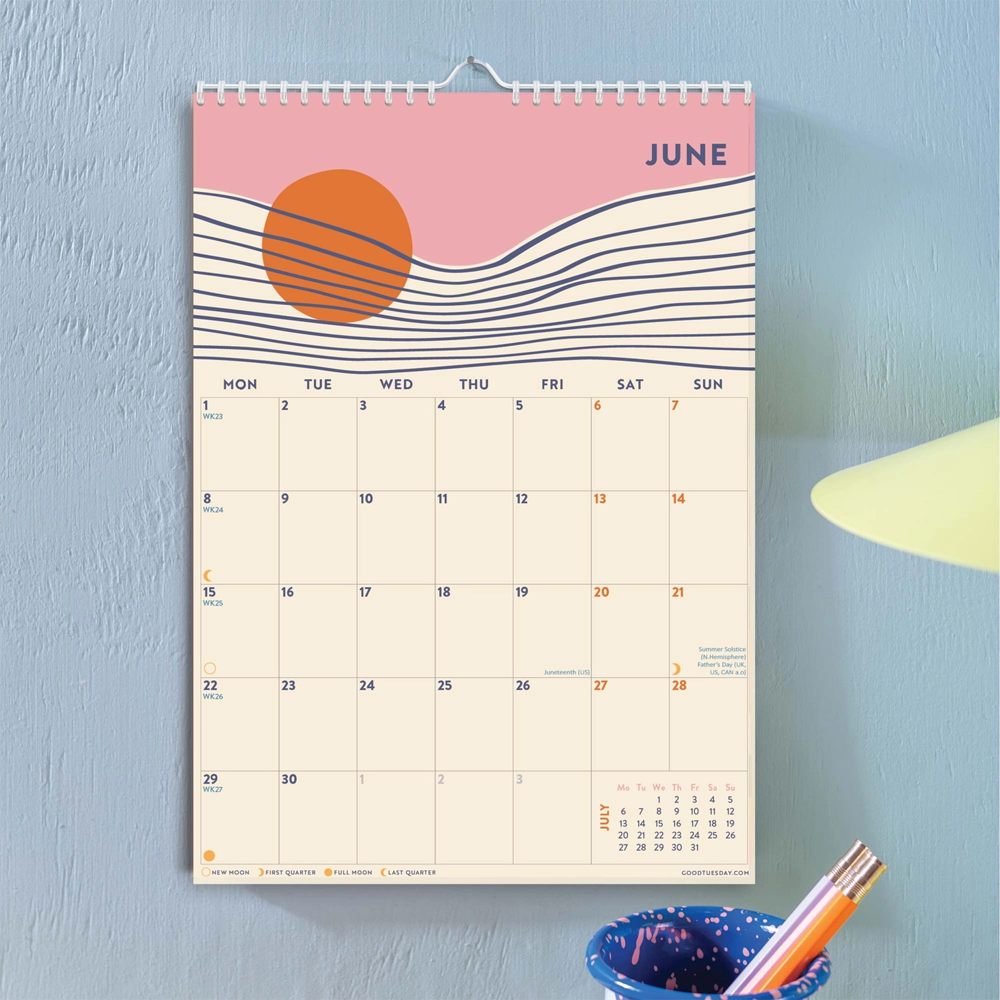 2026 Tidal Waves A4 Calendar by Good Tuesday