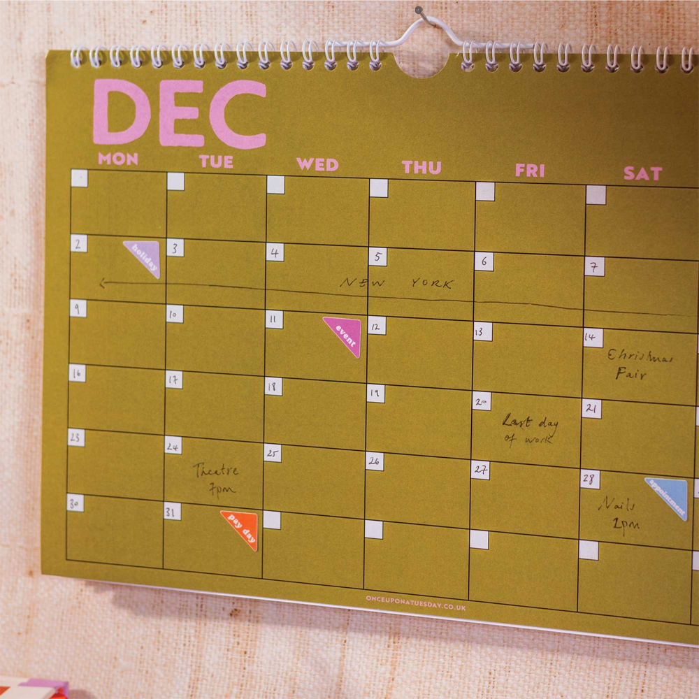 A4 Undated Monthly Calendar by Good Tuesday