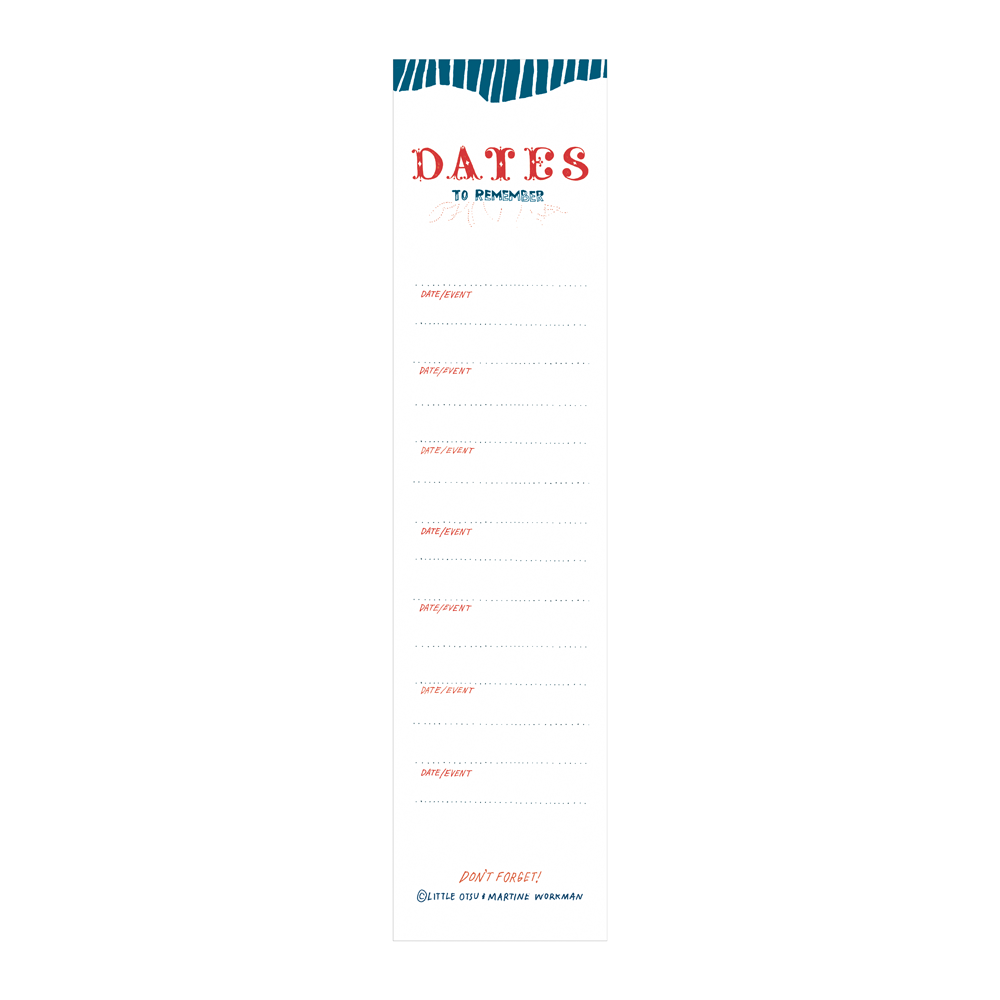 Dates to Remember Bookmark by Martine Workman