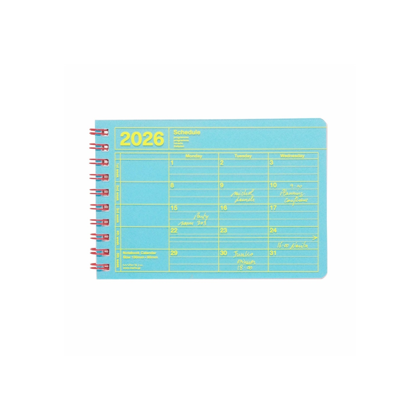 2026 Notebook Calendar XS Monthly Planner by Mark's