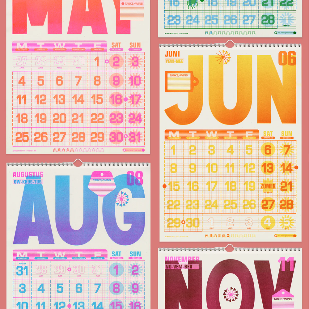 2026 Wall Calendar by Risotto