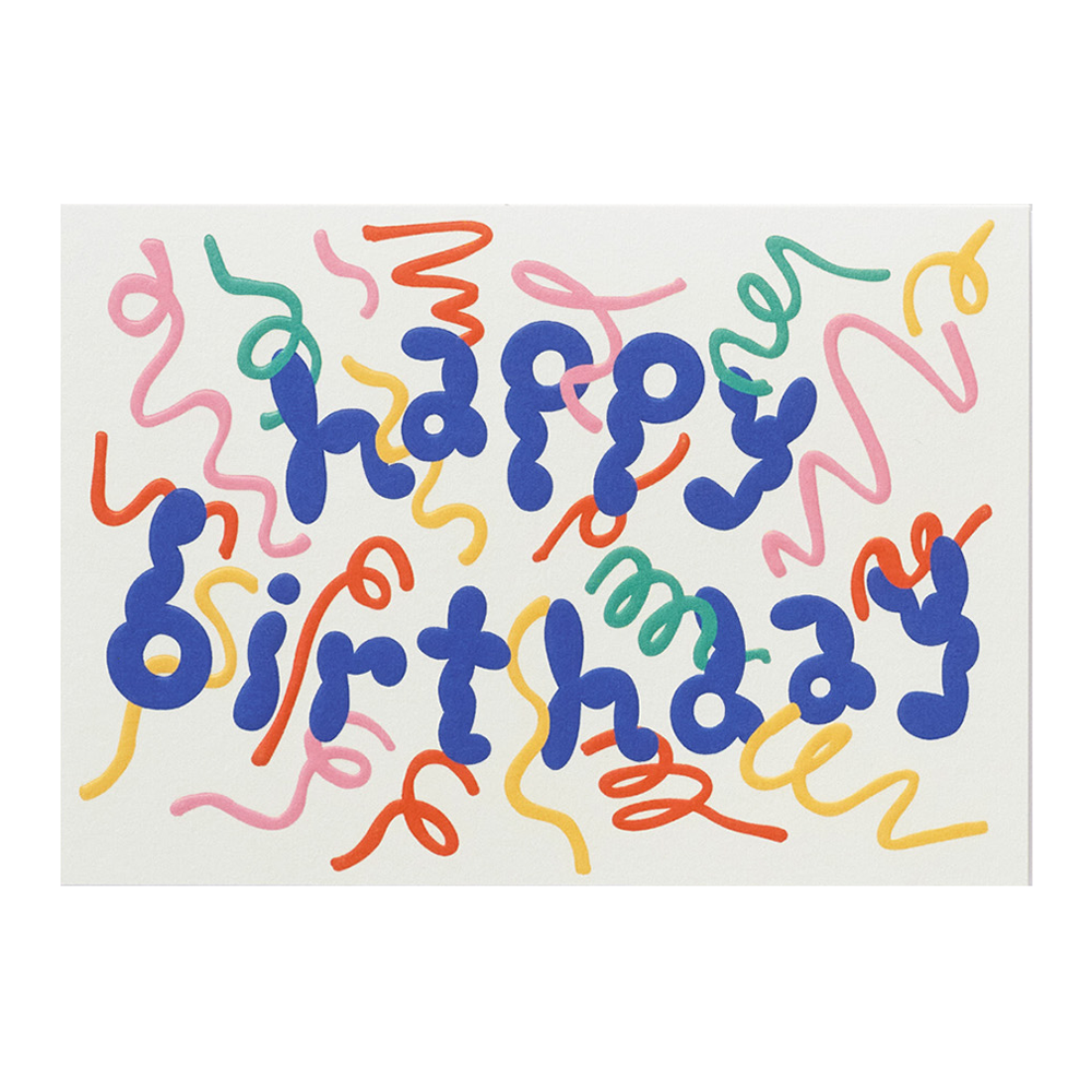 Micke Lindebergh Happy Birthday Streamers Card by Wrap