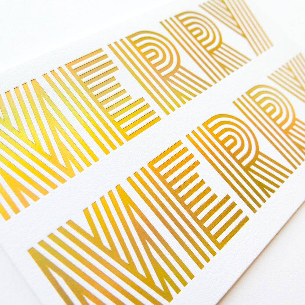 Merry Merry Card by Anemone Letterpress