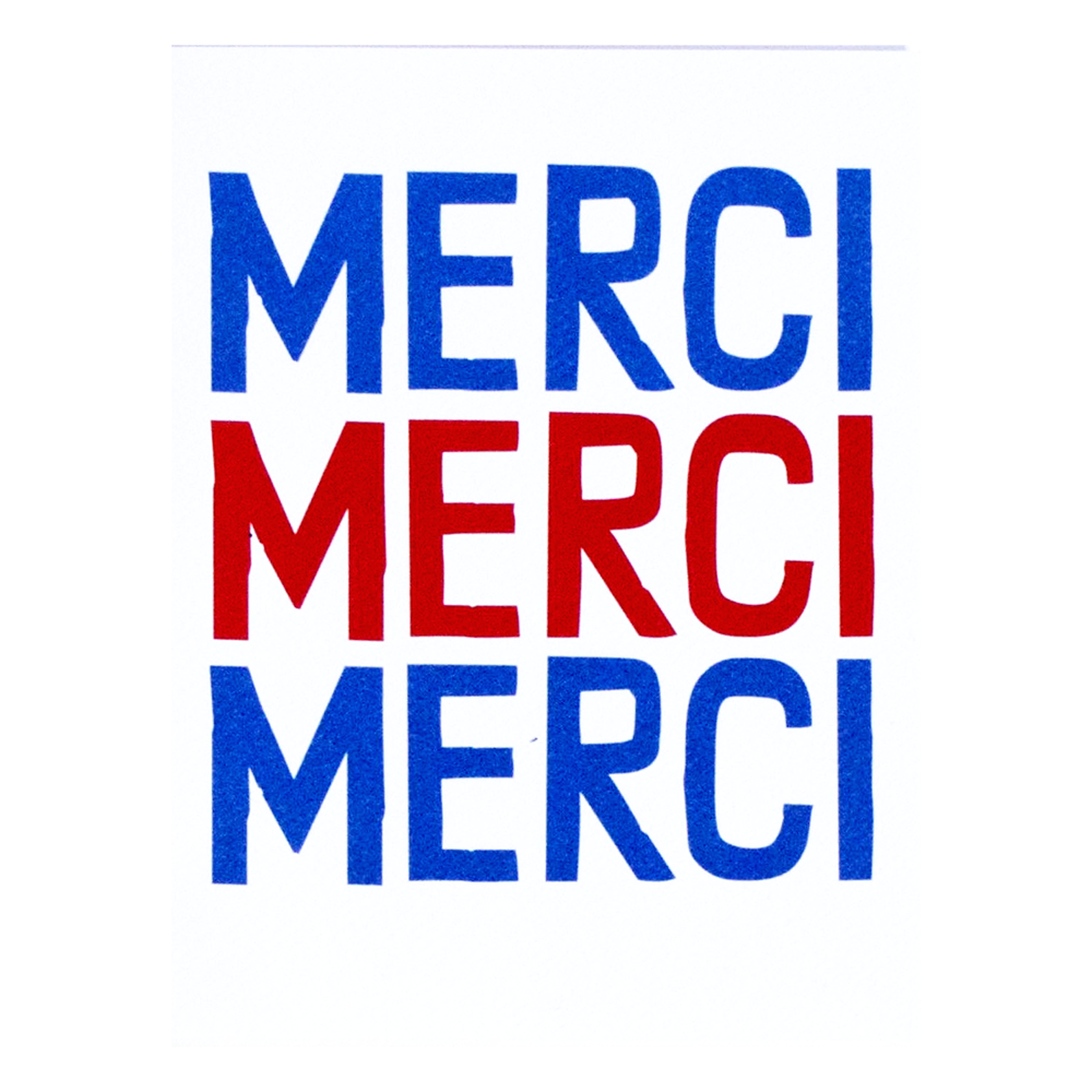 Merci Merci Merci Note Card by Banquet Workshop