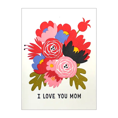 I Love You Mom Bouquet Card by Fugu Fugu