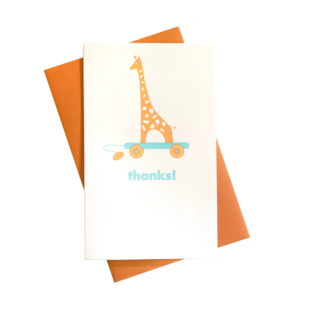 Giraffe Thank You Card by Anemone Letterpress