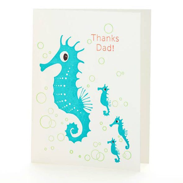 Seahorses Thanks Dad Notecard by Ilee