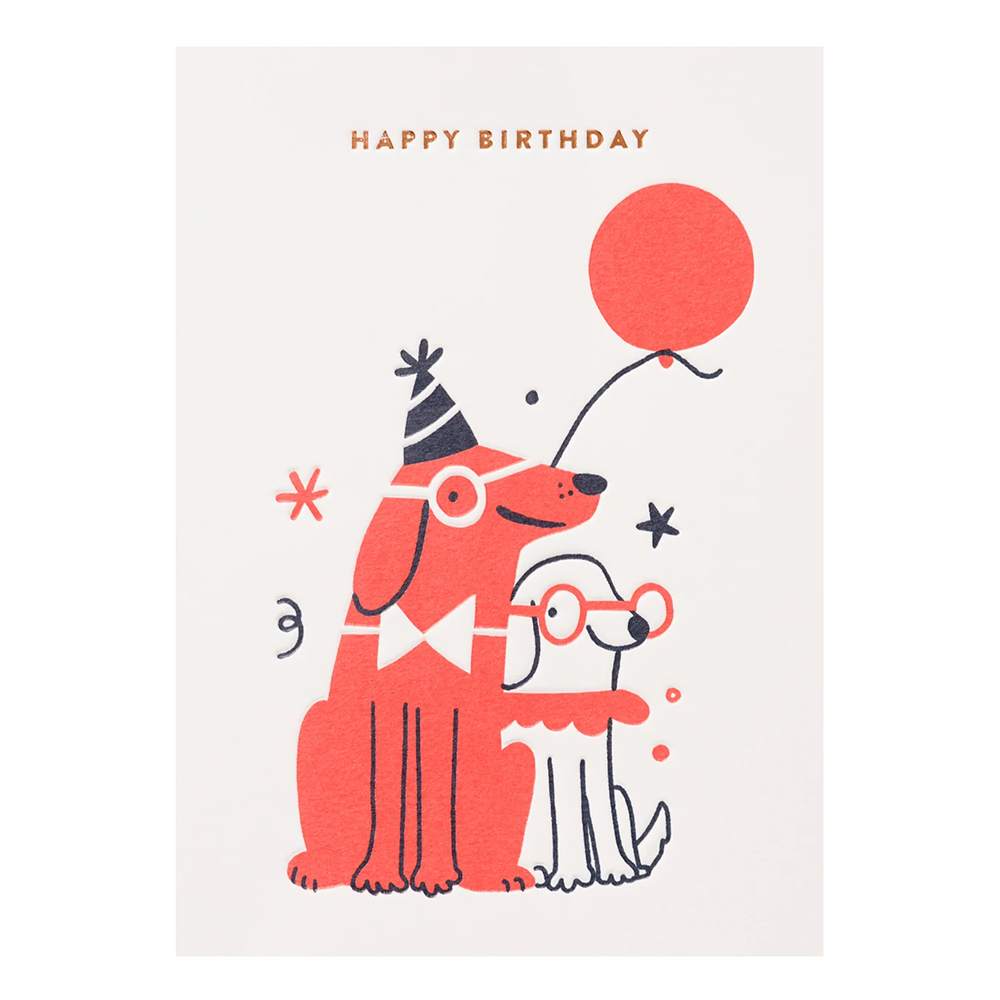 Linzie Hunter Dogs Happy Birthday Card by Lagom Design