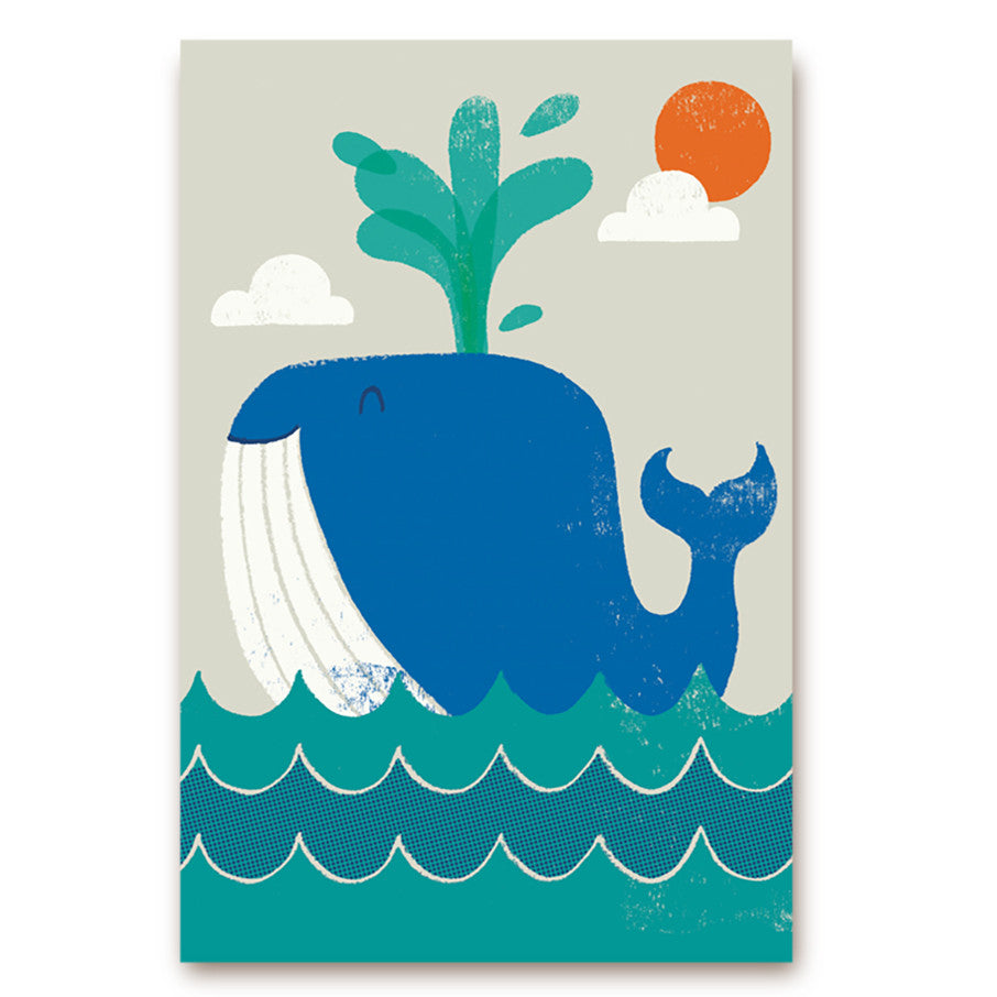 Monster Riot Big Blue Whale Postcard by Lagom