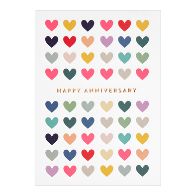 Postco Happy Anniversary Hearts Card by Lagom