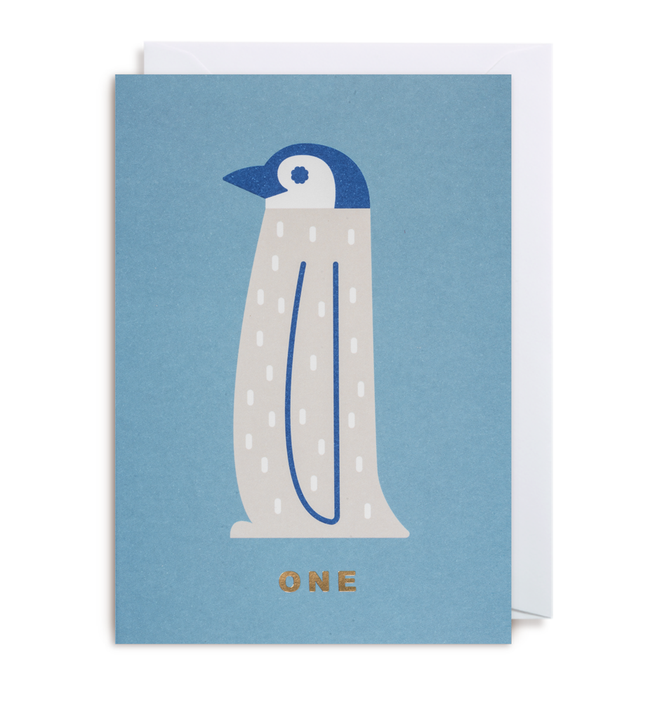 Cozy Tomato Number One Penguin Card by Lagom