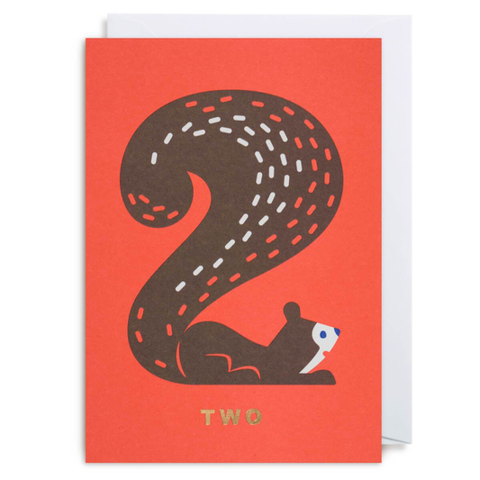 Cozy Tomato Number Two Squirrel Card by Lagom