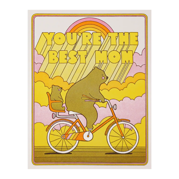 Best Mom Biking Bears Card by Lucky Horse Press