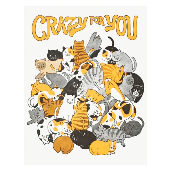Crazy for You Letterpress Card by Lucky Horse