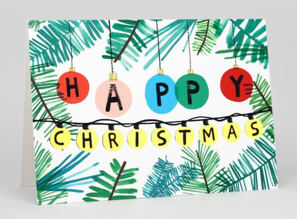 Charlotte Trounce Happy Christmas Baubles Card by Wrap