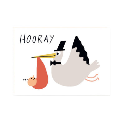 Elliot Kruszynski Hooray Stork Card by Wrap