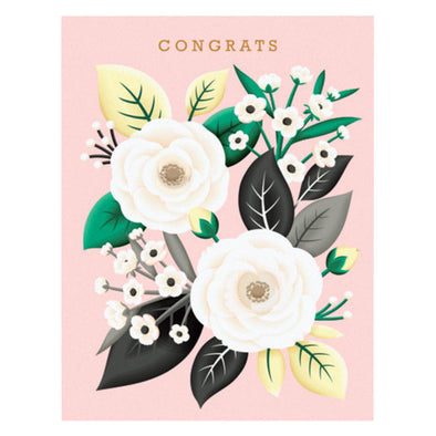 White Rose Congrats Card by Clap Clap
