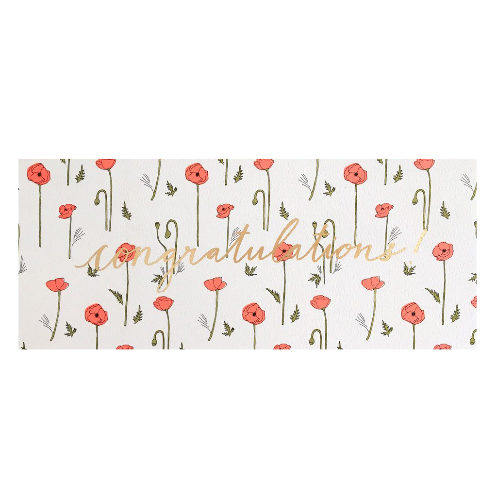 Congratulations Neon Red Poppies by Hartland