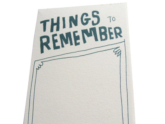 Keri Smith Things to Remember Notepad by Little Otsu