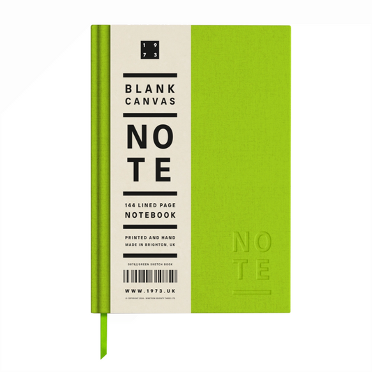 Green notebook with ribbon.