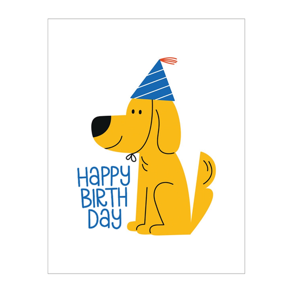 Ben Javens Birthday Party Hat Dog Card by 1973