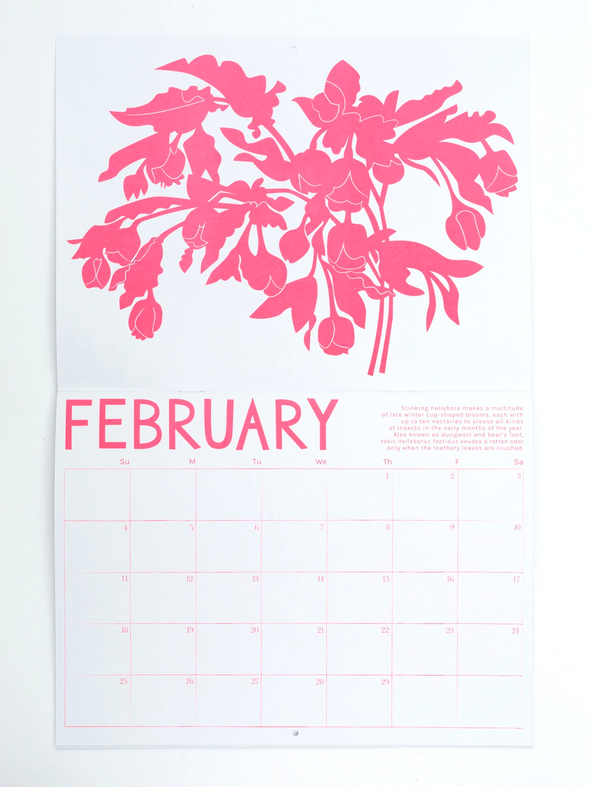 2024 Write-on Pollinator Plants Calendar by Banquet Workshop