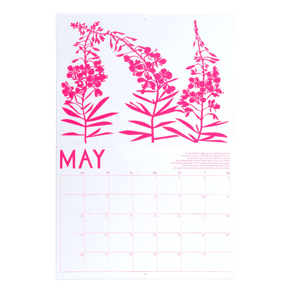 2024 Write-on Pollinator Plants Calendar by Banquet Workshop