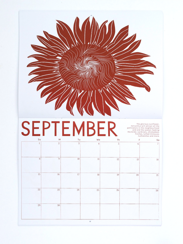 2024 Write-on Pollinator Plants Calendar by Banquet Workshop