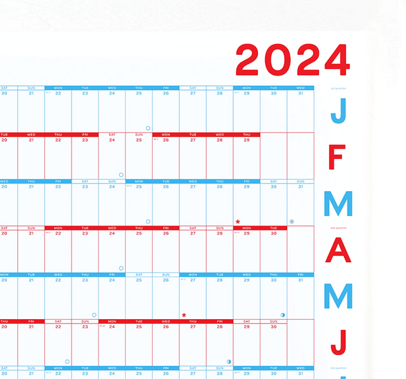 2024 Year Planner Landscape Wall Calendar by Crispin Finn