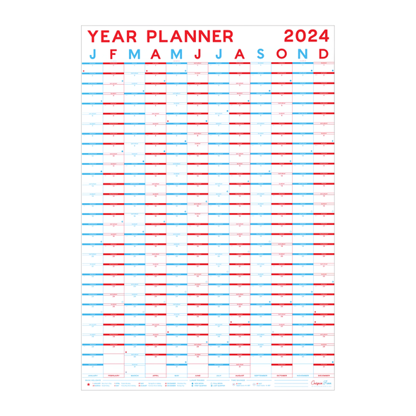 2024 Year Planner Portrait Wall Calendar by Crispin Finn
