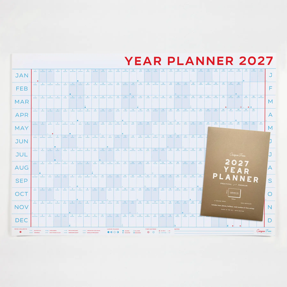 2027 Year Planner Landscape Wall Calendar by Crispin Finn