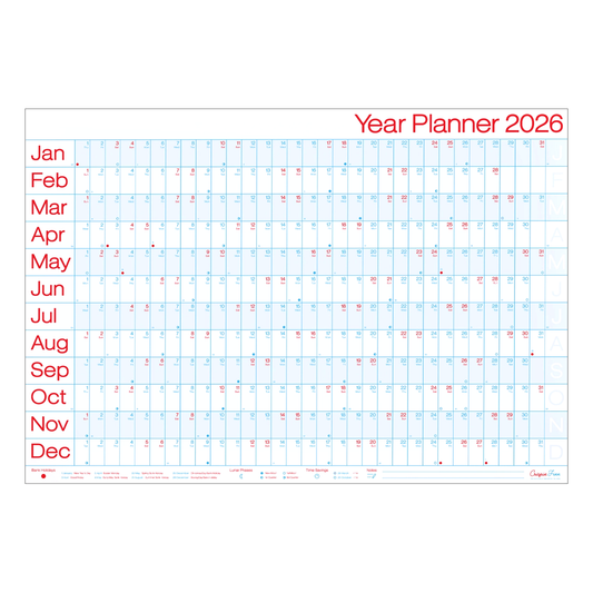 2026 Year Planner Landscape Wall Calendar by Crispin Finn