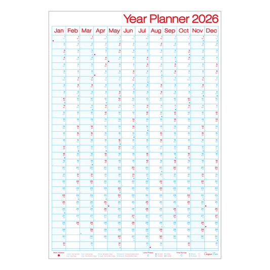 2026 Year Planner Portrait Wall Calendar by Crispin Finn