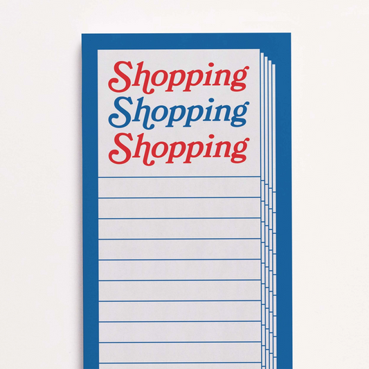 Shopping Shopping Shopping Notepad by Crispin Finn