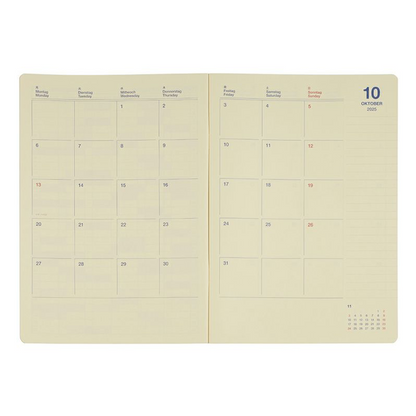 Rollbahn 2025-2026 B5 Monthly Planner by Delfonics