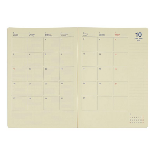Rollbahn 2025-2026 B5 Monthly Planner by Delfonics