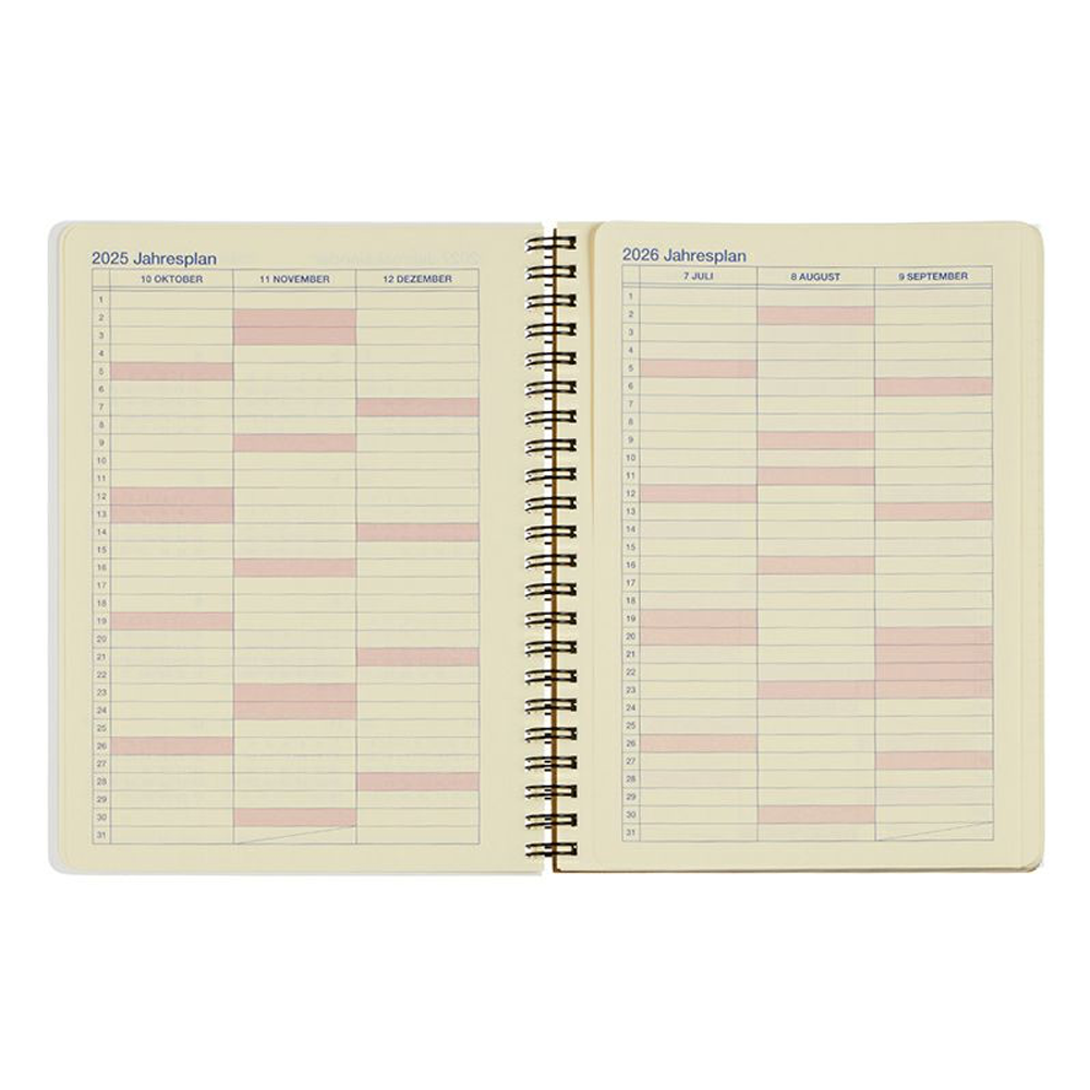 Rollbahn 2025-2026 Spiral Large (A5) Monthly Planner by Delfonics