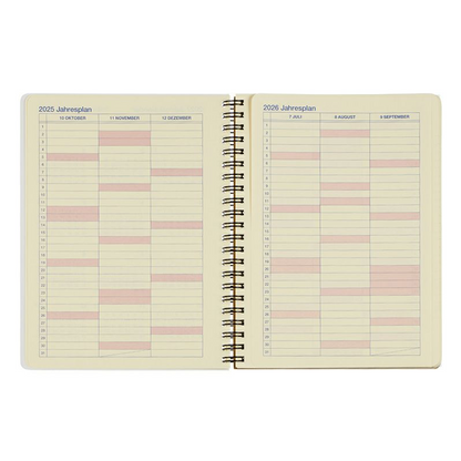 Rollbahn 2025-2026 Spiral Large (A5) Monthly Planner by Delfonics