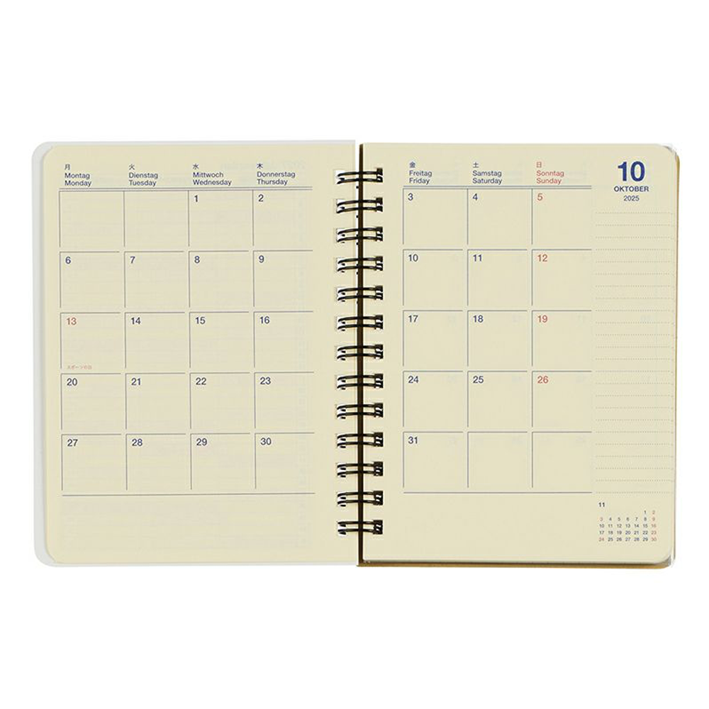 Rollbahn 2025-2026 Spiral Pocket Monaural Monthly Planner by Delfonics
