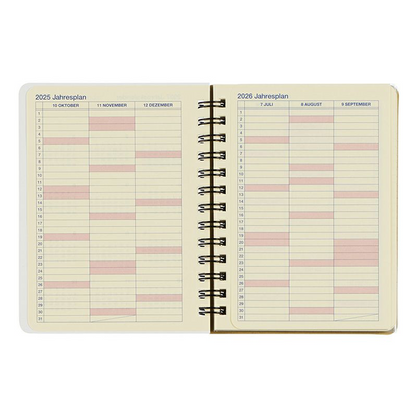 Rollbahn 2025-2026 Spiral Pocket Monaural Monthly Planner by Delfonics